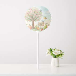 Cute Tu Bishvat Watercolor Blooming Tree Balloon