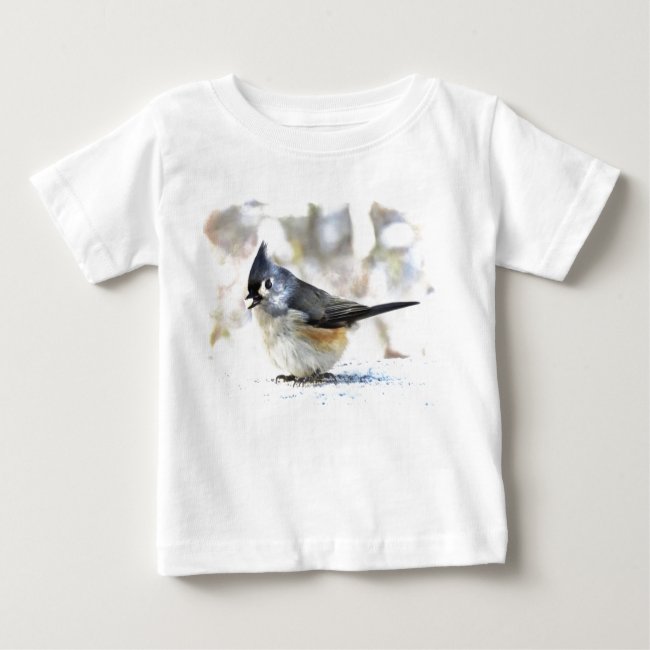Cute Tufted Titmouse Bird Baby T-Shirt