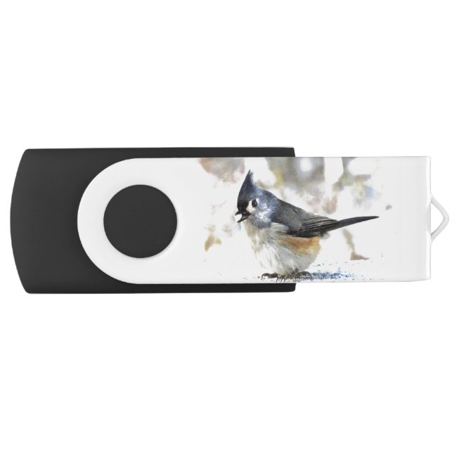 Cute Tufted Titmouse Bird USB Flash Drive