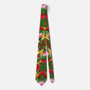 Cute tulip pattern neck tie