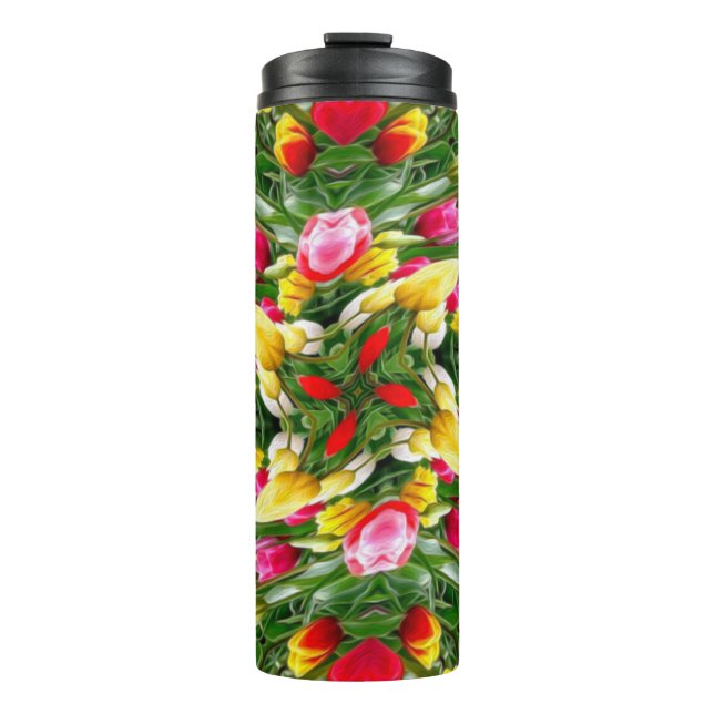 Cute tulip pattern thermal tumbler (Front)