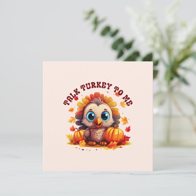 Cute Turkey and Autumn Foliage (Standing Front)