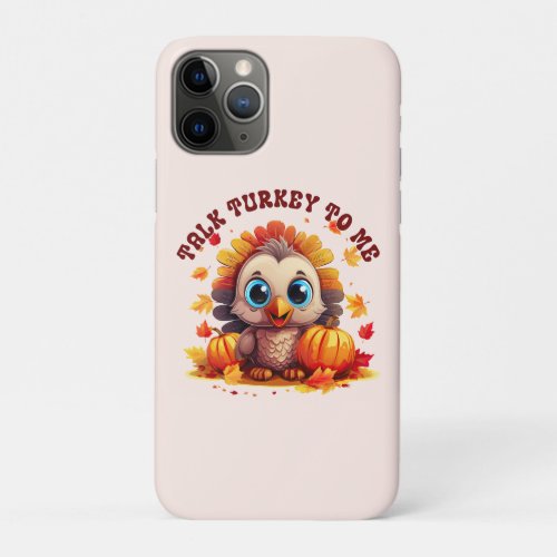 Cute Turkey and Autumn Foliage iPhone 11 Pro Case