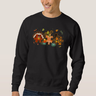 Cute Turkey Autism Awareness Puzzle Pumpkin Thanks Sweatshirt