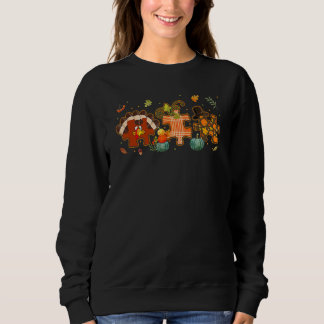 Cute Turkey Autism Awareness Puzzle Pumpkin Thanks Sweatshirt