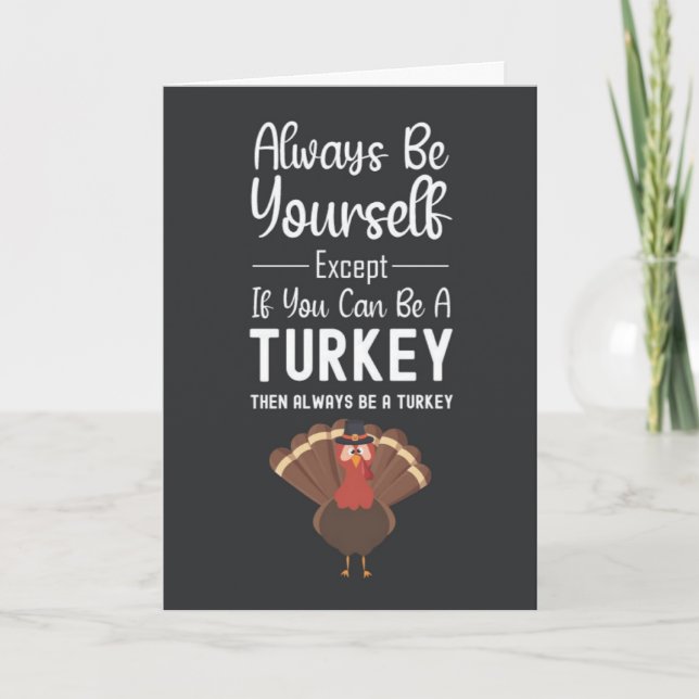 Cute Turkey Cards Funny Humor Autumn Fall (Front)