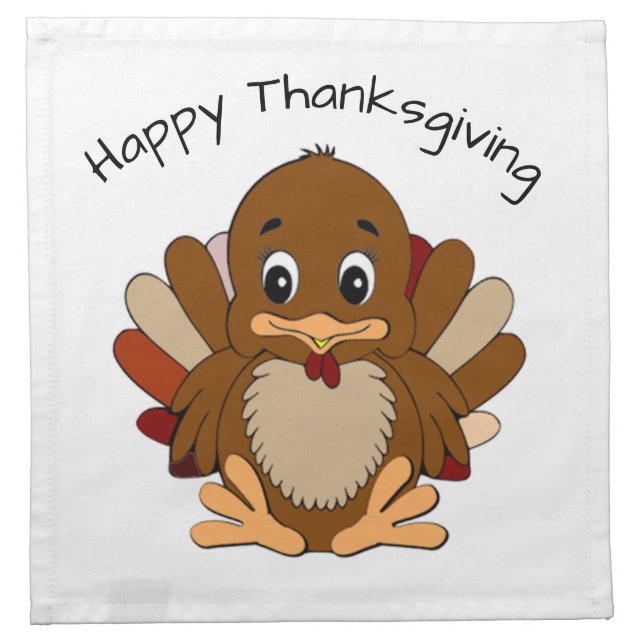 Cute Turkey Cloth Napkin (Front)