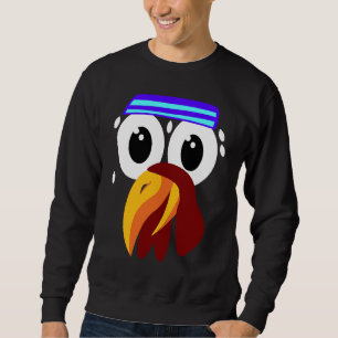 Cute Turkey Face Running  Thanksgiving  Marathon Sweatshirt