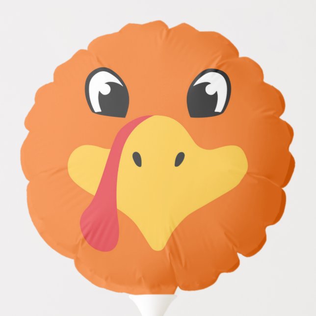 Cute Turkey Face Thanksgiving Day Balloon (Back)