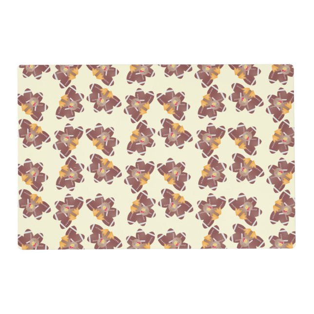 Cute Turkey Football Feathers Pattern Placemat (Front)