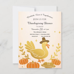 Cute Turkey Fun Family Thanksgiving Postcard