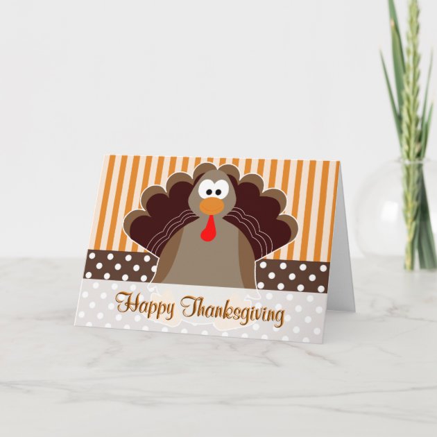 Cute Turkey Happy Thanksgiving Card