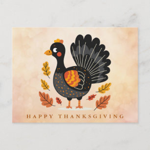 Cute Turkey Happy Thanksgiving Postcard
