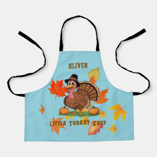 Cute Turkey Kids Apron – Little Chef Name