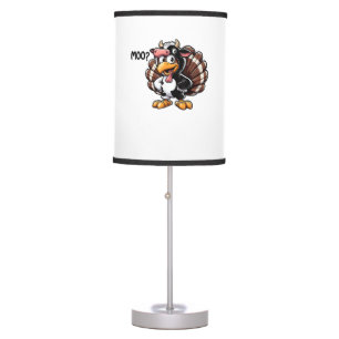 Cute Turkey Moo Fake Cow Head Funny Fall Thanksgiv Table Lamp
