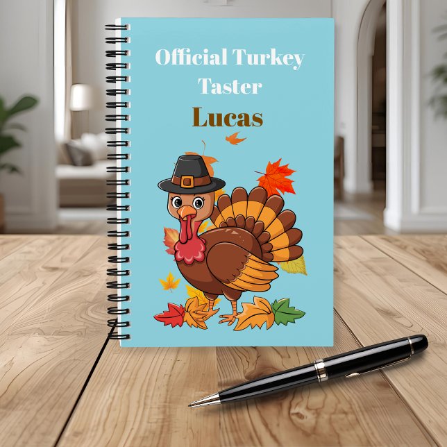 Cute Turkey Pilgrim Notebook for Kids, Personalize (Creator Uploaded)