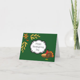 Cute Turkey Pumpkin Pie Thanksgiving   Personalize Holiday Card