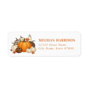Cute Turkey Pumpkins Return Address Labels