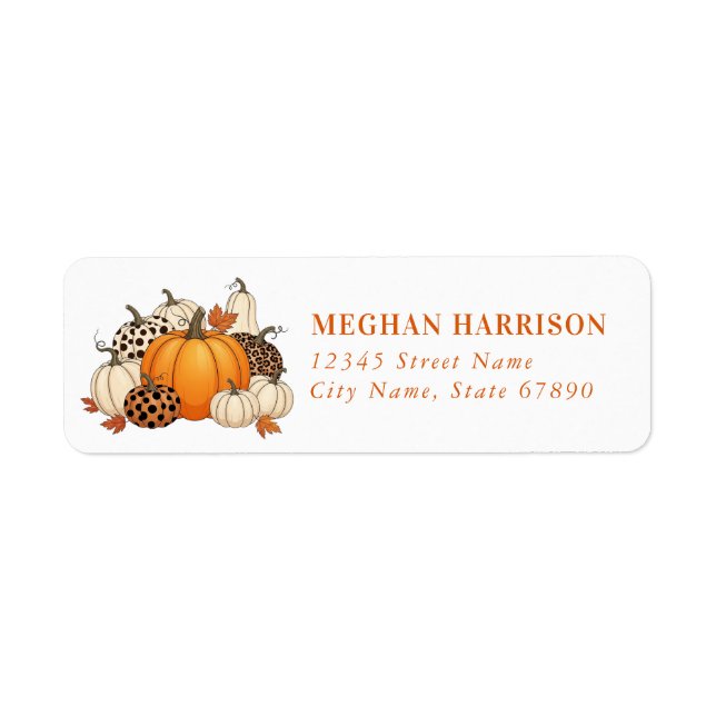 Cute Turkey Pumpkins Return Address Labels (Front)
