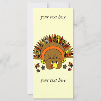 Cute Turkey Rack Card Choose Background Color