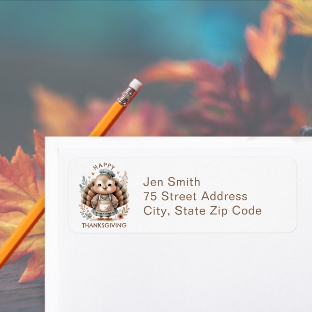 Cute Turkey Return Address Label (Creator Uploaded)