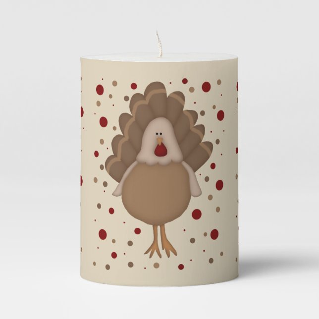 Cute Turkey Thanksgiving Candle (Front)