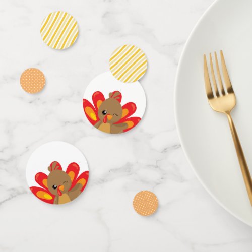 Cute Turkey Thanksgiving Confetti