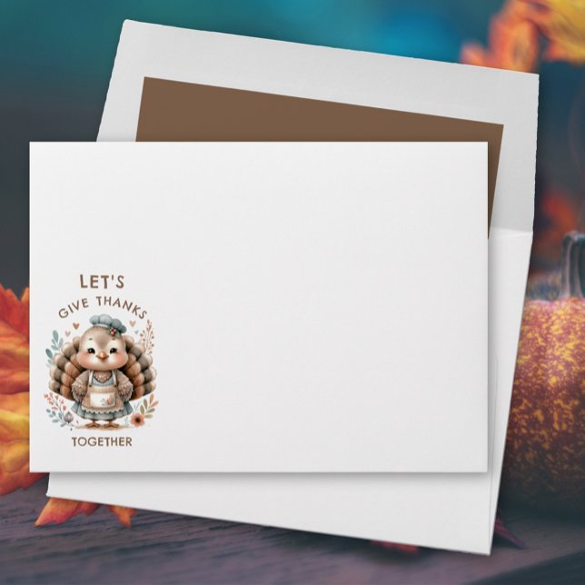 Cute Turkey Thanksgiving Custom Text Envelope (Creator Uploaded)