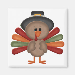 Cute Turkey Thanksgiving (customizable) Magnet