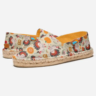 Cute Turkey Thanksgiving Fall Autumn Vintage Espadrilles