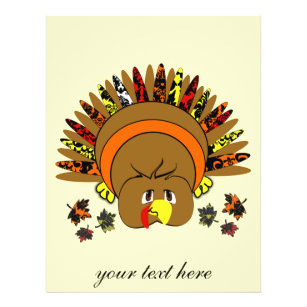 Cute Turkey Thanksgiving Flyer Choose Background