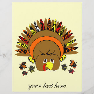 Cute Turkey Thanksgiving Flyer Choose Background