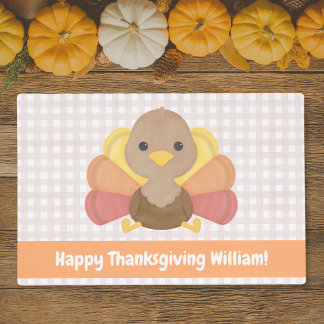 Cute Turkey Thanksgiving Placemat