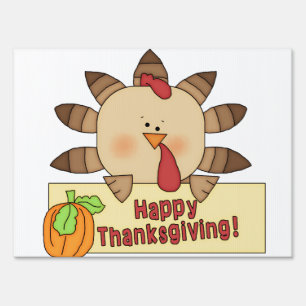 Cute Turkey Thanksgiving Sign