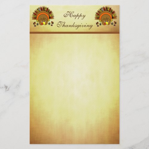 Cute Turkey Thanksgiving Stationery