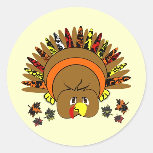 Cute Turkey Thanksgiving Stickers