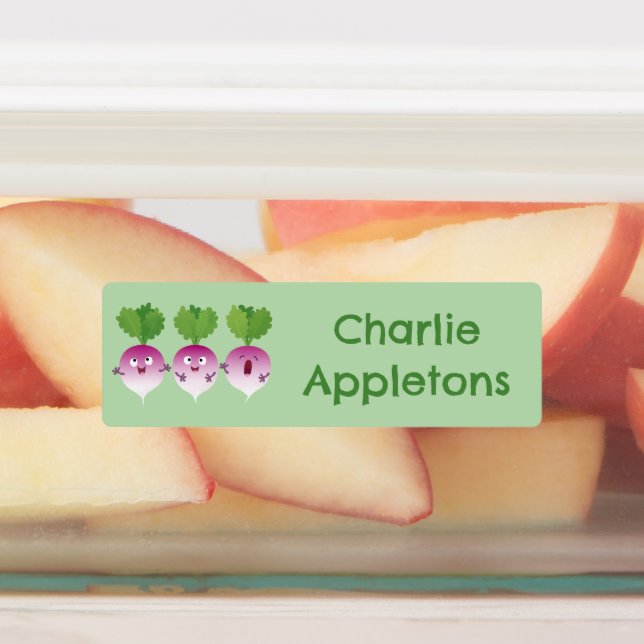 Cute turnip vegetable trio cartoon personalized labels (Affixed)