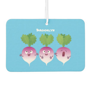 Cute turnip vegetable trio singing cartoon air freshener