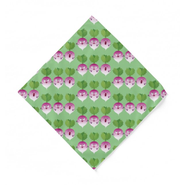 Cute turnip vegetable trio singing cartoon bandana (Front)