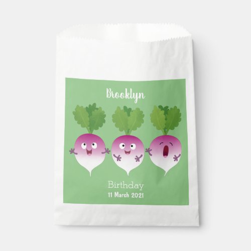 Cute turnip vegetable trio singing cartoon favor bag