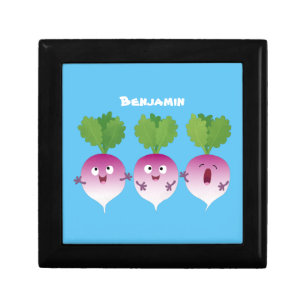 Cute turnip vegetable trio singing cartoon gift box