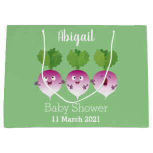 Cute turnip vegetable trio singing cartoon large gift bag