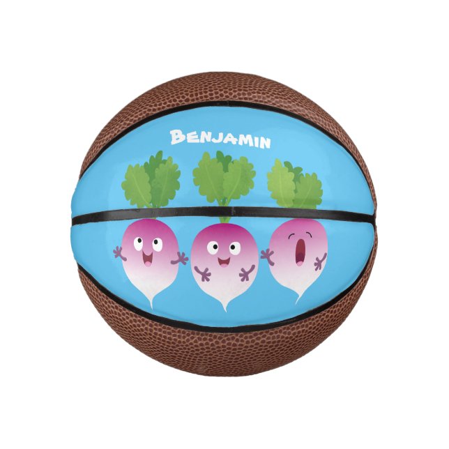 Cute turnip vegetable trio singing cartoon mini basketball (Front)