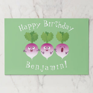 Cute turnip vegetable trio singing cartoon paper pad