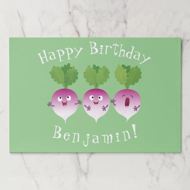 Cute turnip vegetable trio singing cartoon paper pad (Front)