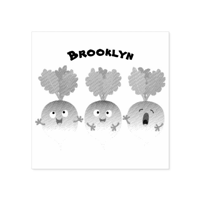 Cute turnip vegetable trio singing cartoon rubber stamp (Imprint)