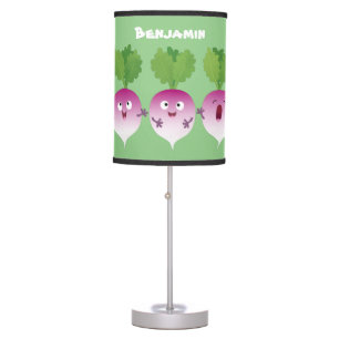 Cute turnip vegetable trio singing cartoon table lamp
