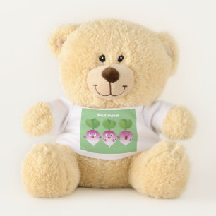 Cute turnip vegetable trio singing cartoon teddy bear