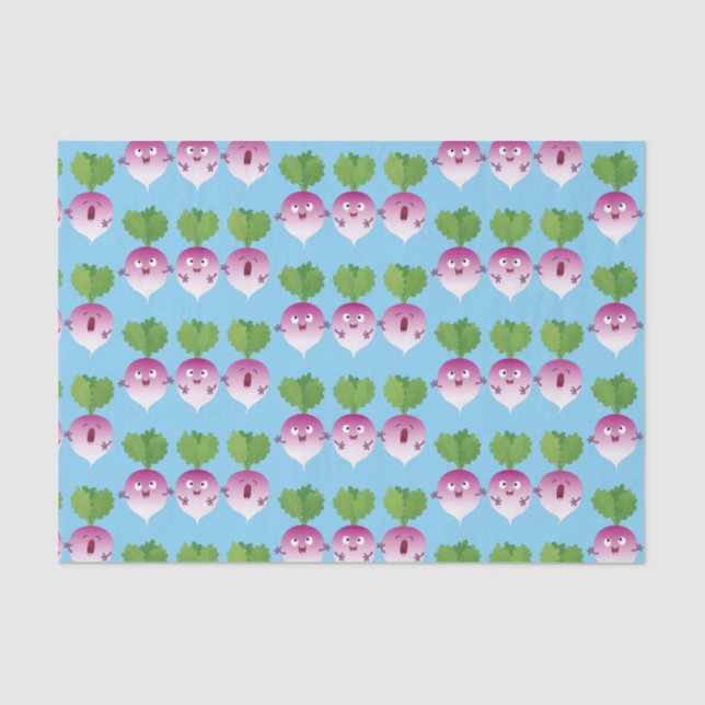 Cute turnip vegetable trio singing cartoon tissue paper (Front)