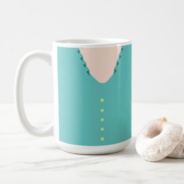 Cute Turquoise 🎀 Ball Gown Blouse  Coffee Mug (With Donut)